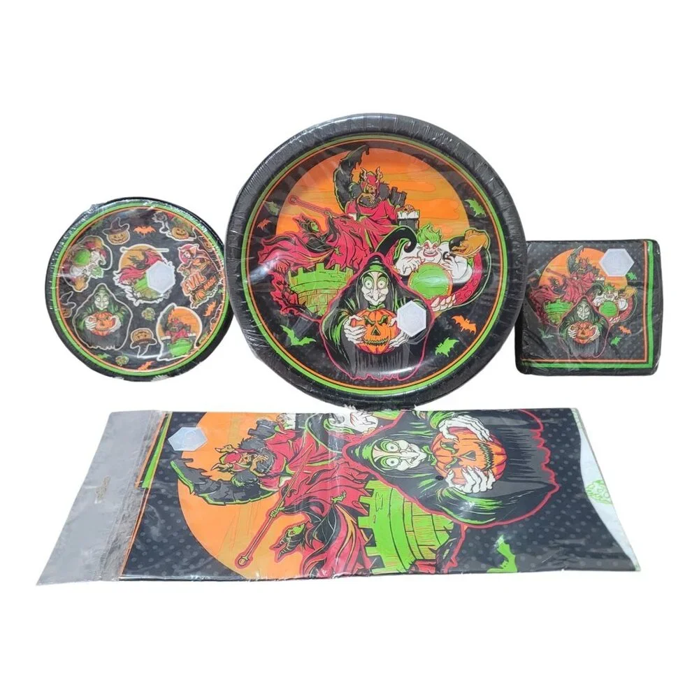 Disney Villains Party Set for 18 Haunted Halloween Decoration Tablecover Napkins